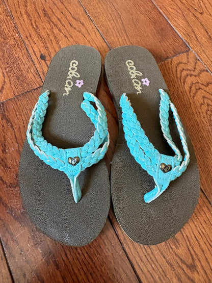 Turquoise braided Sandals Toddler 9 , Shoes 9 (Toddler:2-4yr)