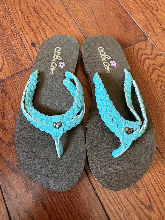 Turquoise braided Sandals Toddler 9 , Shoes 9 (Toddler:2-4yr)