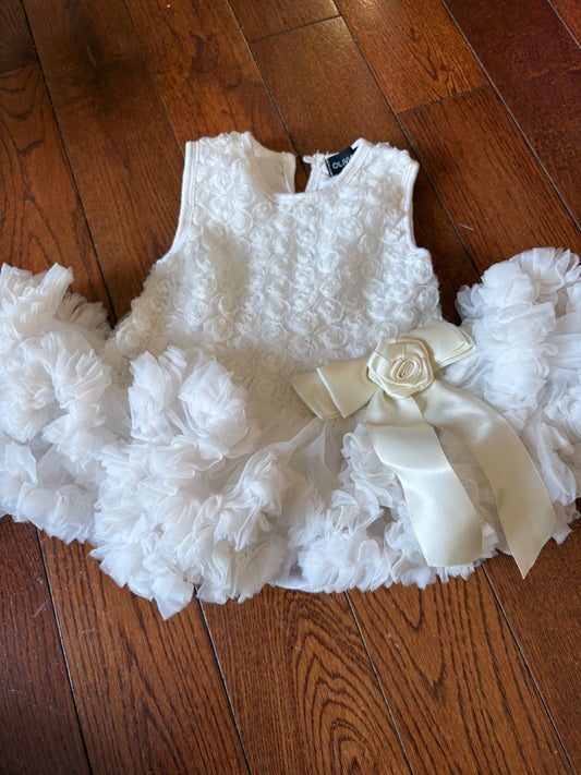 Olivia Rose White tutu onesie 0-3 months , Kids 3 Month (0-3M)