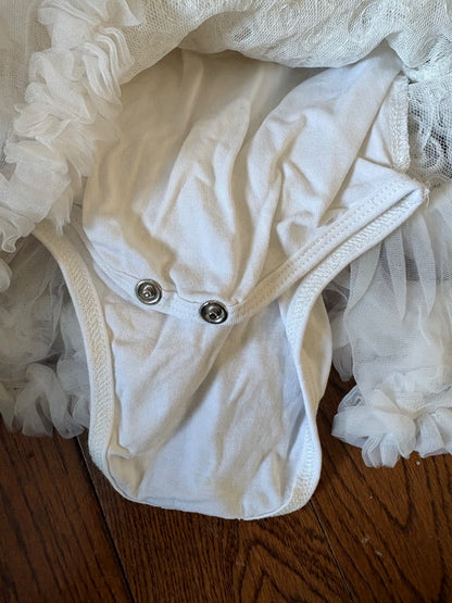Olivia Rose White tutu onesie 0-3 months , Kids 3 Month (0-3M)
