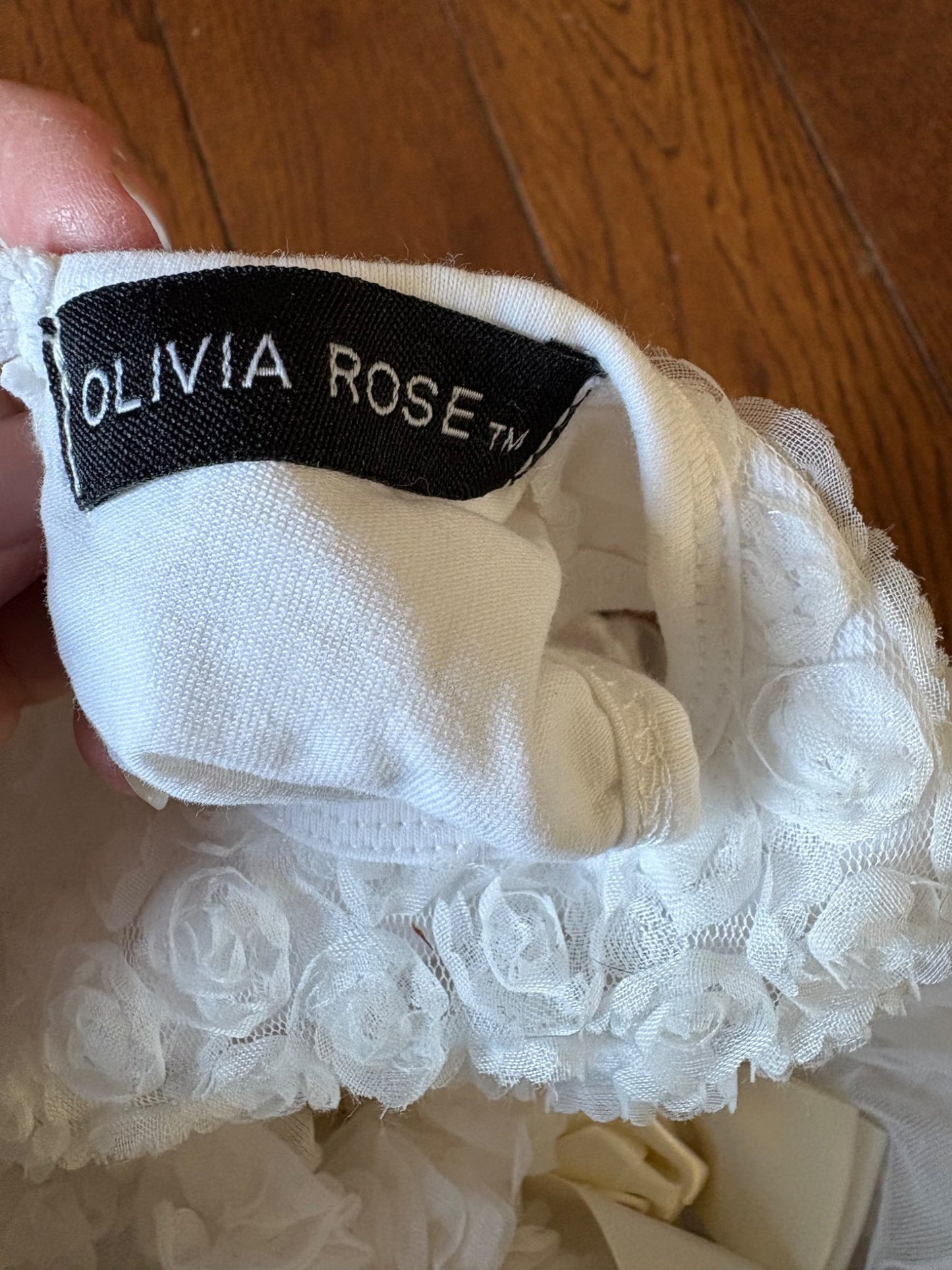 Olivia Rose White tutu onesie 0-3 months , Kids 3 Month (0-3M)