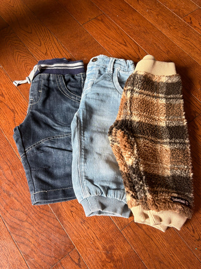 Baby jeans and fleece pants 6-9 months , Kids 9 Month (6-9M)