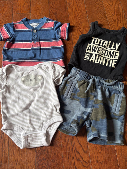 Baby boy short sleeve outfits 3 months , Kids 6 Month (3-6M)