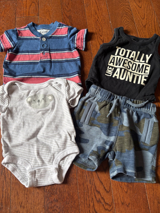 Baby boy short sleeve outfits 3 months , Kids 6 Month (3-6M)