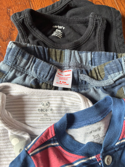 Baby boy short sleeve outfits 3 months , Kids 6 Month (3-6M)
