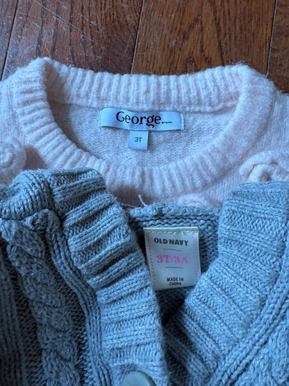 Old Navy Cardigan Vest and George Sweater 3T, Kids 3T