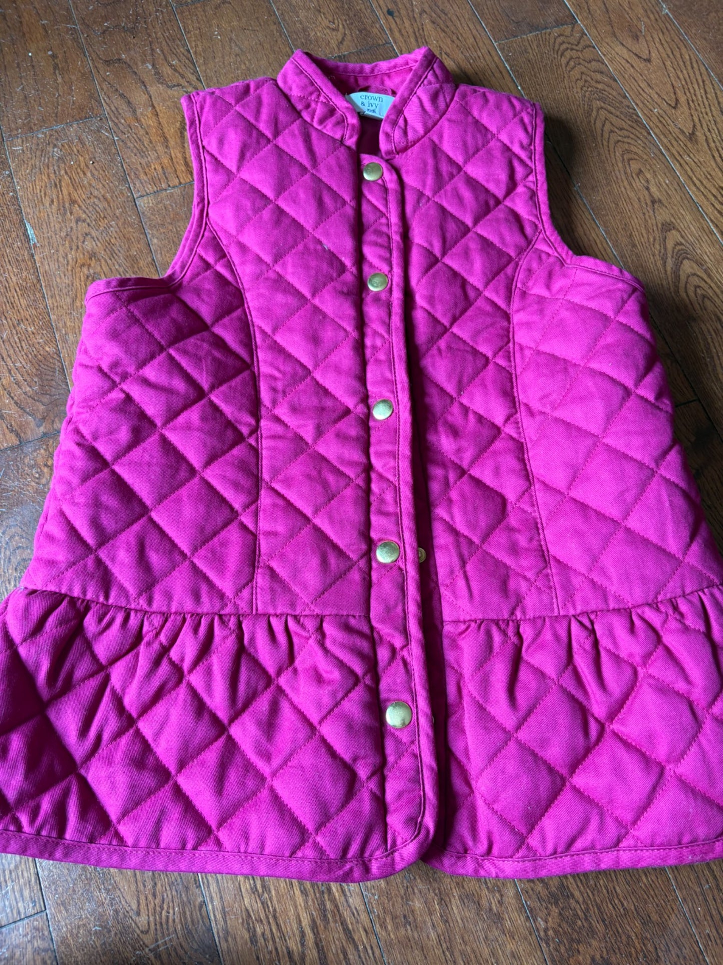 Crown and Ivy Quilted Vest large , Kids 10