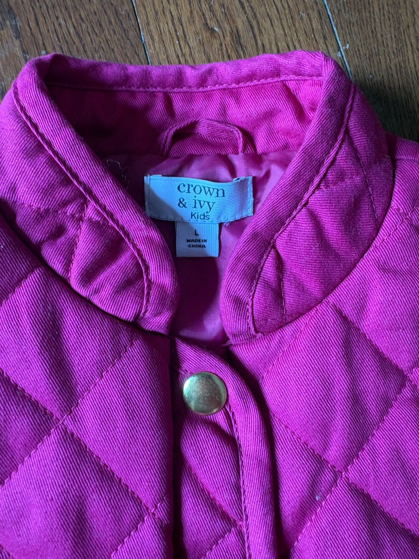 Crown and Ivy Quilted Vest large , Kids 10