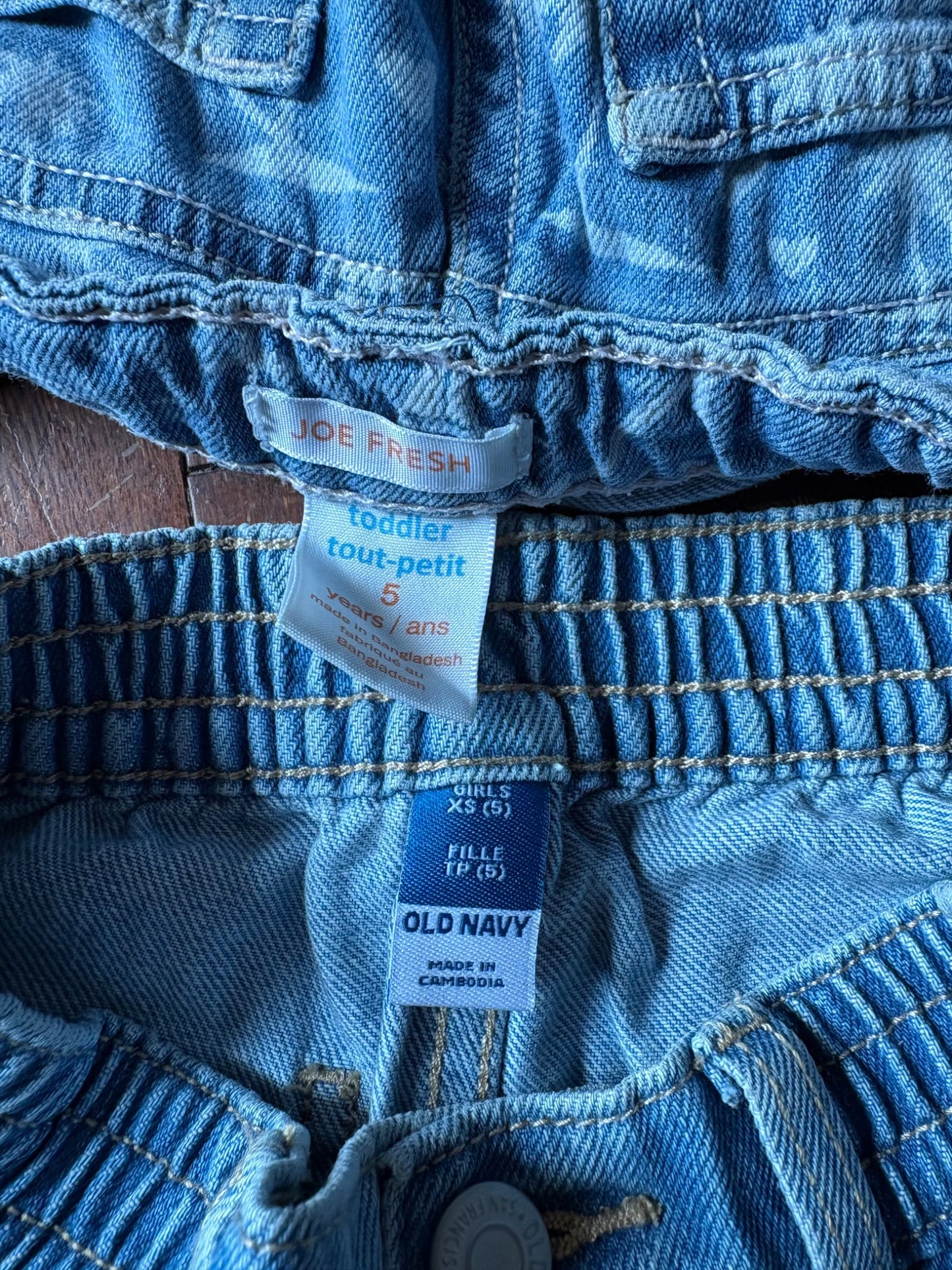 Denim Shorts size 5, Kids 5/5T