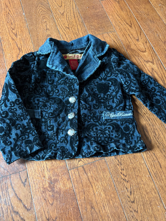 Apple Bottom Denim/Velour Jacket 2T, Kids 2T