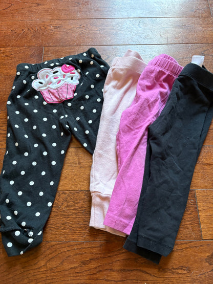 Set of 4 Leggings 6-12 months , Kids 9 Month (6-9M)