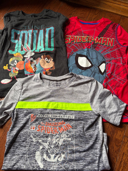 Spider man/Space Jam size 7 Shirts , Kids 7