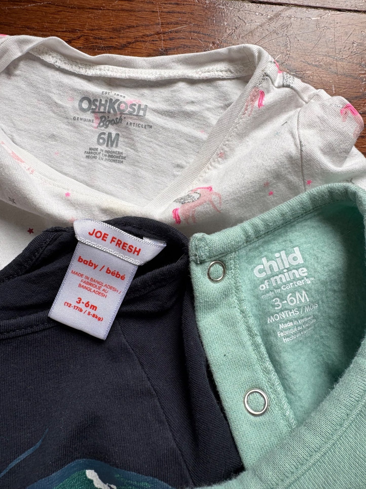 Various Brands baby shirts 3-6 months , Kids 6 Month (3-6M)