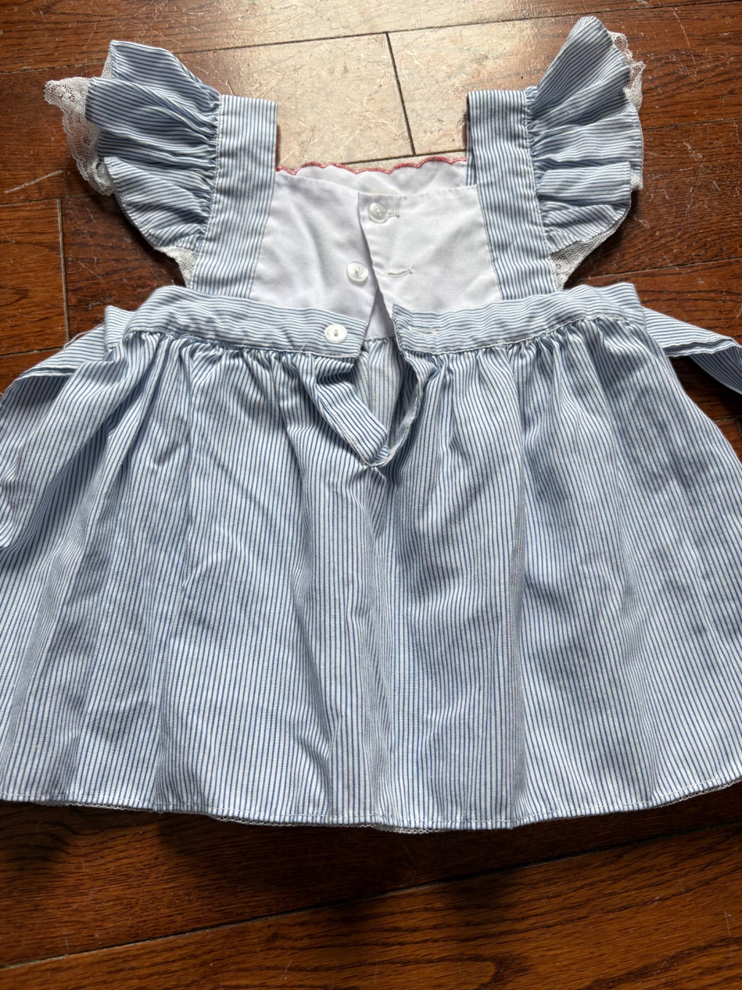 Vintage Strawberry/Pin Stripe Dress, Kids 9 Month (6-9M)