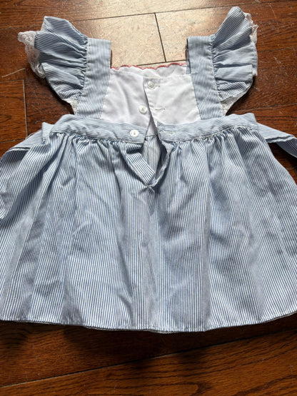 Vintage Strawberry/Pin Stripe Dress, Kids 9 Month (6-9M)