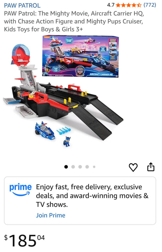 PAW Patrol: Aircraft Carrier HQ $185 retail