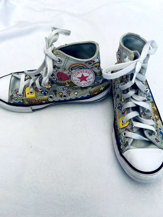 VGUC -Converse Chuck Taylor All Star Hi Gamer - Skateboarding Princess shoes, size 2Y, retails $55 new, Shoes 2 (Kids:4-8yr)