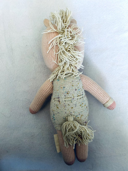 EUC - Cuddle + Kind,  13 inch, Handknit Unicorn Doll, retails $65 new