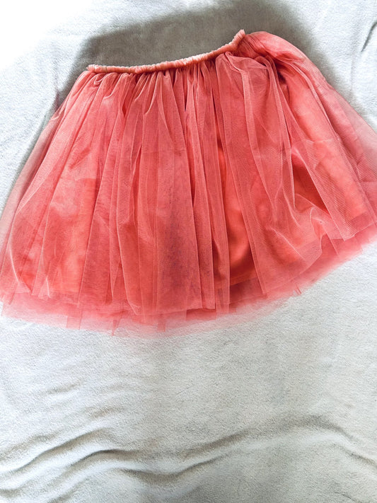 EUC - Peach Tulle Skirt,  size 6/7, Kids 6/6X