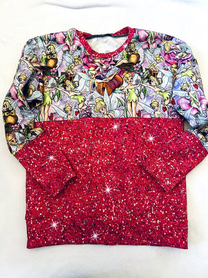 NWOT - Small Shop, Little Nugget, Long sleeve crew, Disney Tinkerbell, GWM 6-9y, Kids 6/6X