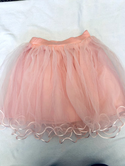 EUC - Pink Tulle Skirt with curled edging,  size 6/7, Kids 6/6X