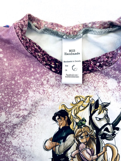 VGUC -  Small Shop, MSB handmade, custom T-Shirt with puff sleeves, Disney Rapunzel, size 5/6, retails $45 new, Kids 5/5T