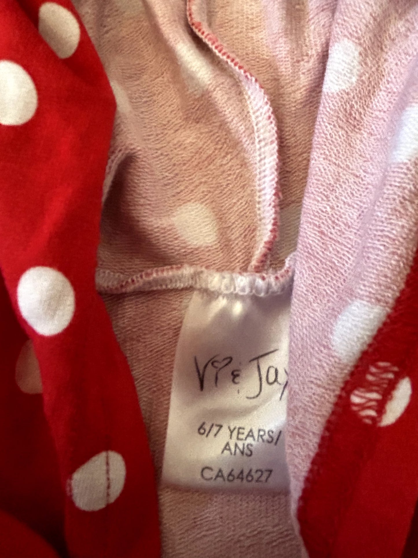 VGUC - Small Shop, Vi&Jax, Hooded long sleeve curved peplum, red polka dot, size 6/7, retails $55 new, Kids 6/6X