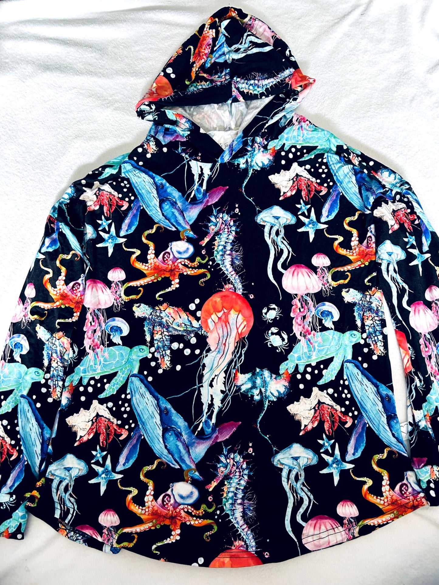 EUC - Small Shop, Vi&Jax, Hooded long sleeve shirt, deep sea creature print, size 12/14y, retails $75 new, Kids 12