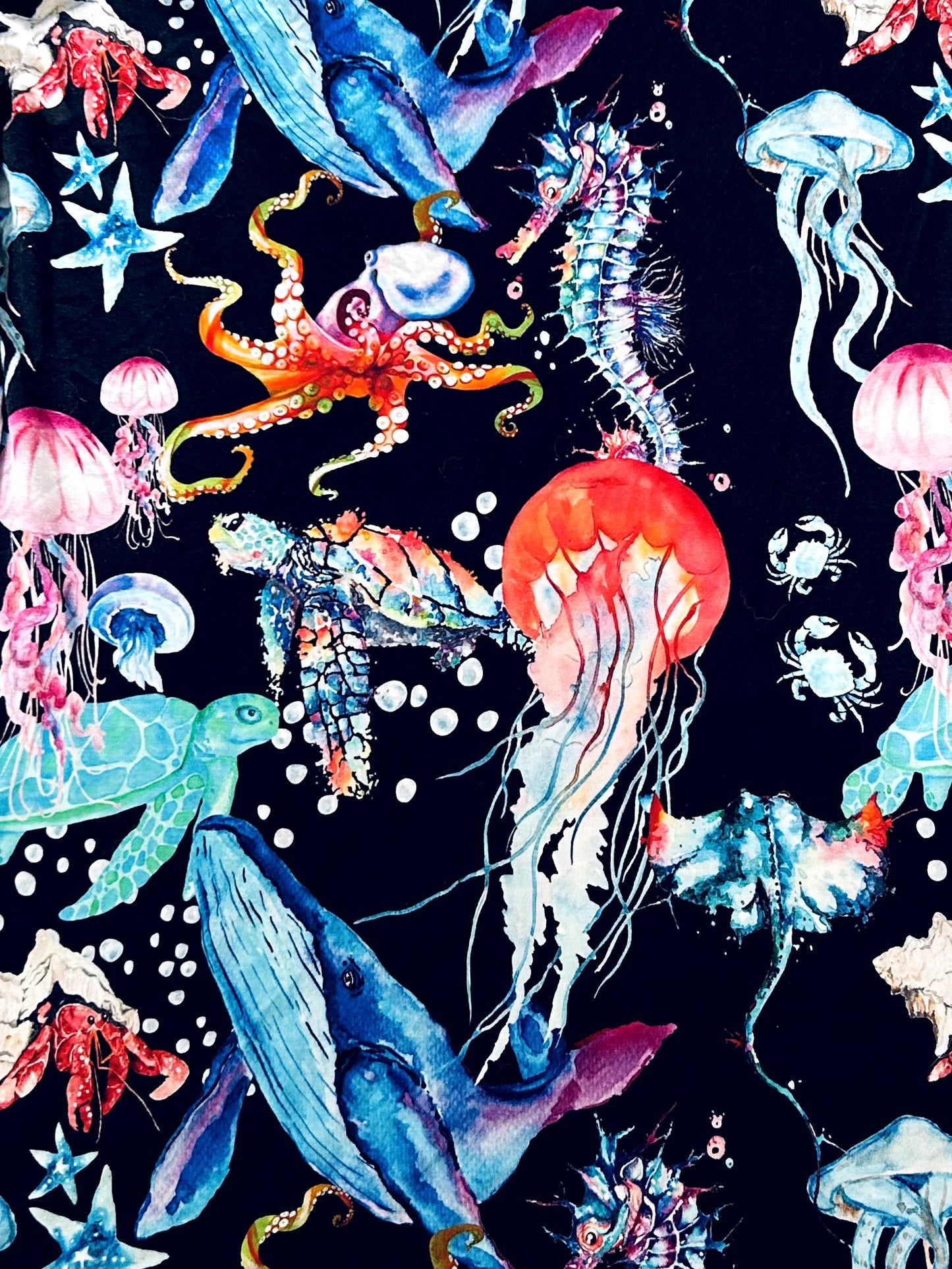 EUC - Small Shop, Vi&Jax, Hooded long sleeve shirt, deep sea creature print, size 12/14y, retails $75 new, Kids 12