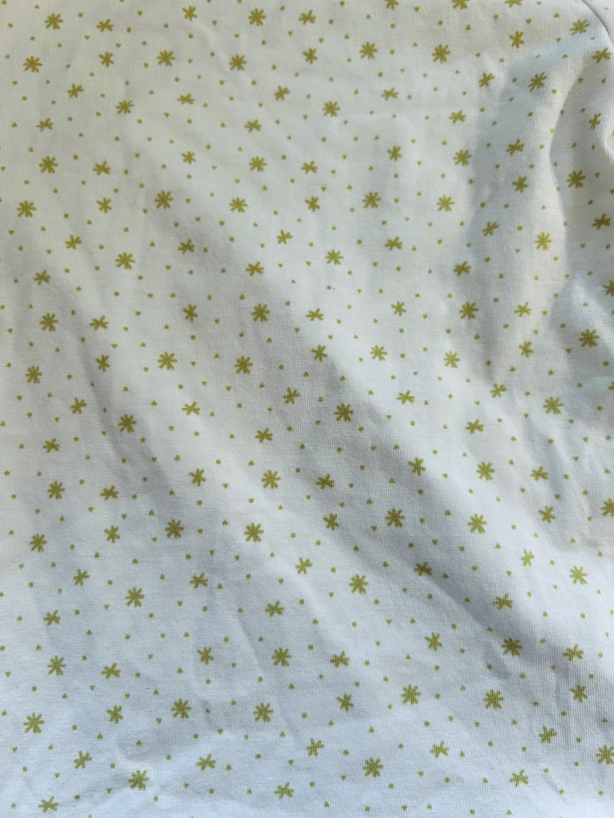 EUC - Matilda Jane, 3/4 quarter length sleeve top with ruffle details, beige with pale green star print, size 6, retails $60 new, Kids 6/6X