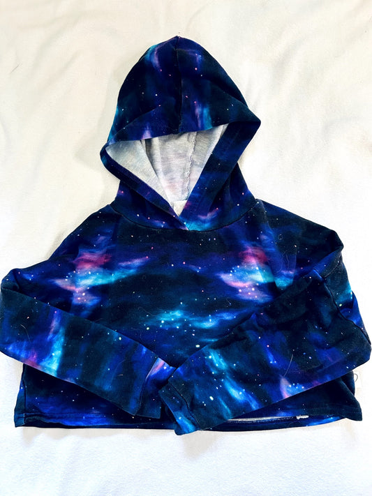 VGUC- Small shop, Vi&Jax,  Bamboo Terry, Cropped Hoodie, Galaxy print, size 6/7, Kids 6/6X