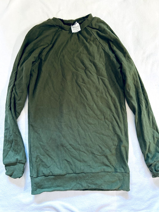 VGUC - Small shop, Vi&Jax, Bamboo Fleece, crew neck sweat shirt, forest green, size 10/12, Kids 10