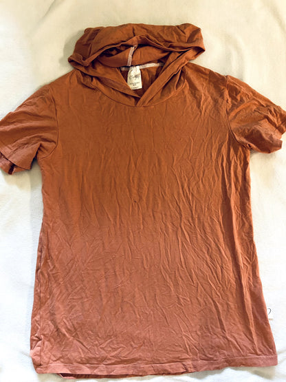 EUC - Small Shop, Vi & Jax, Bamboo Hooded T-shirt, terracotta colour, size 12/14 , Kids 12