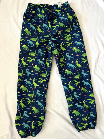 NWT- Jan & Jul, Kids Fleece Lined Rain Pants, size 8,  Dino Print, retails $47 new, Kids 8