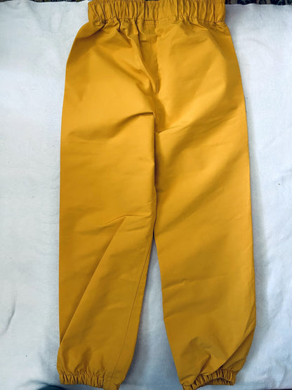 EUC - Jan & Jul, Kids Waterproof Rain Pants, size 6,  yellow, retails $47 new, Kids 6/6X