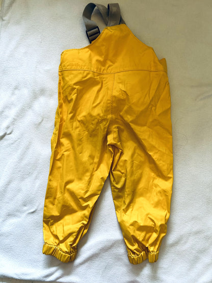 VGUC - MEC Rain Overalls, yellow, size 3, retails $60 new, Kids 3T