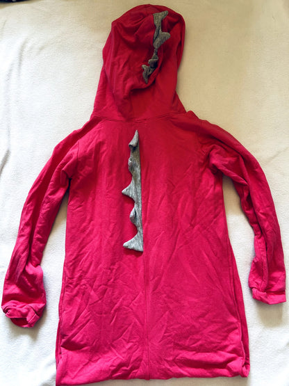 EUC - Small Shop, Mi and Fi, Dinosaur zip romper in hot pink, with spike details on back, size 8, retails, $62 new, Kids 8