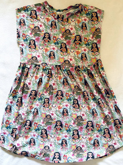 VGUC - Small Shop, Vi&Jax, Bamboo-Cotton Play dress, Disney Moana print, size 8/9. retails $65 new, Kids 8