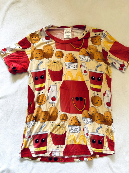 EUC - Small Shop, Vi&Jax, Bamboo T-shirt, McDonalds Happy Meal print, size 8/9. retails $45 new, Kids 8
