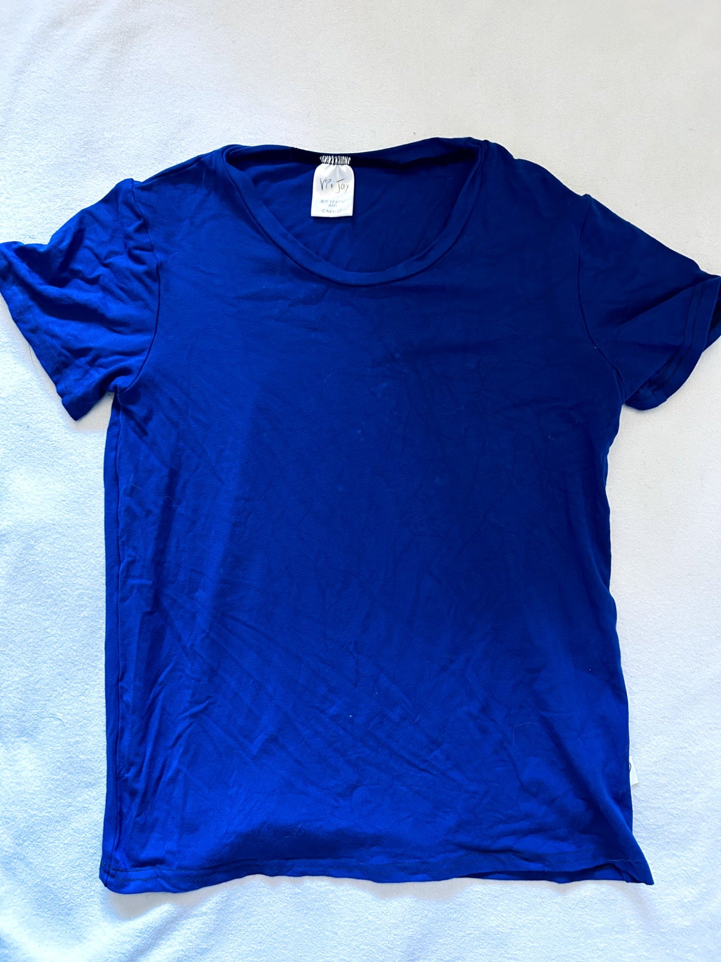 EUC - Small Shop, Vi&Jax, Bamboo T-shirt, Royal Blue colur, size 8/9. retails $45 new, Kids 8