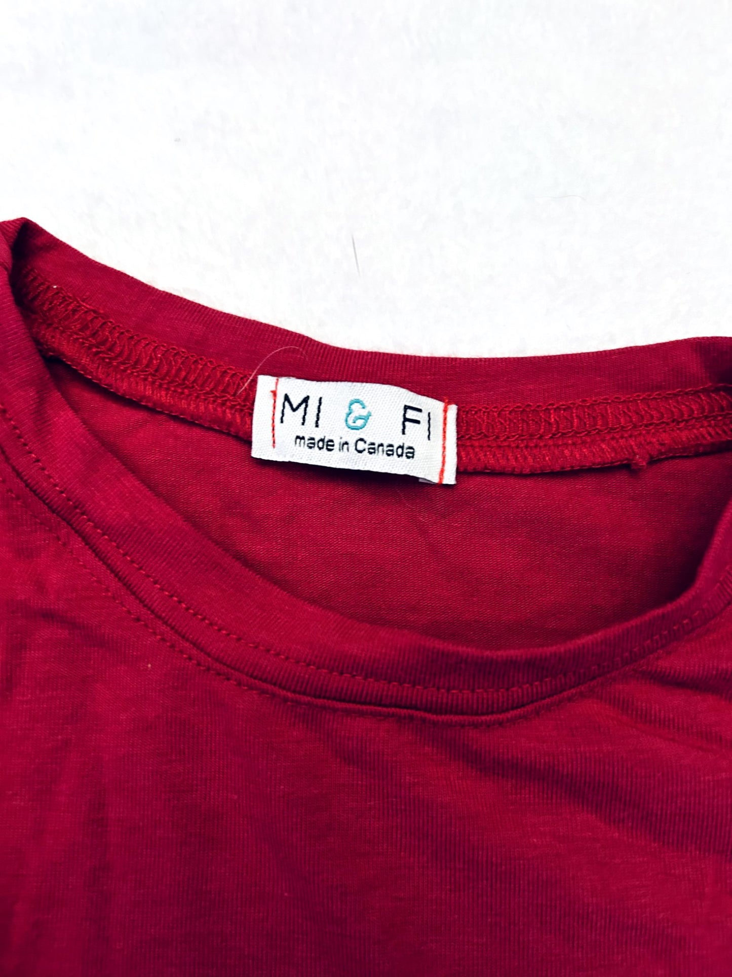EUC - Small Shop, Mi and Fi, bamboo- cotton  t-shirt, Raspberry Colour, size 7, retails, $30 new, Kids 7