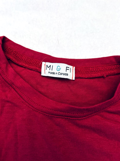 EUC - Small Shop, Mi and Fi, bamboo- cotton  t-shirt, Raspberry Colour, size 7, retails, $30 new, Kids 7