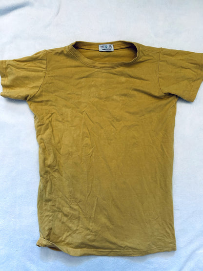 EUC - Small Shop, Mi and Fi, bamboo- cotton  t-shirt, Mustard Colour, size 7, retails, $30 new, Kids 7