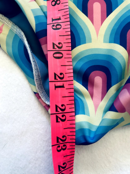 EUC - Small Shop, Vi&Jax Long sleeve Swim suit, Neon Rainbow print, size 8/9 IMO, Kids 8