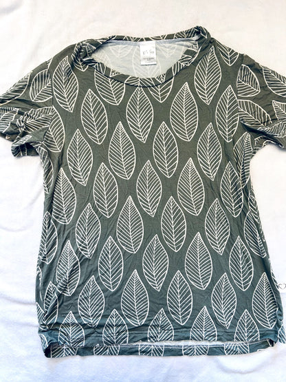 EUC - Small Shop, Vi&Jax, Bamboo T-shirt, Resort Leaf print, size 12/14, retails $45 new, Kids 12