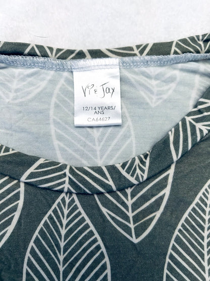 EUC - Small Shop, Vi&Jax, Bamboo T-shirt, Resort Leaf print, size 12/14, retails $45 new, Kids 12