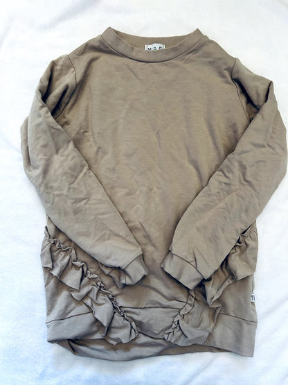 EUC - Small Shop, Mi and Fi, bamboo- cotton Frilly Lily Top, Fawn Colour, size 6, retails, $40 new, Kids 6/6X