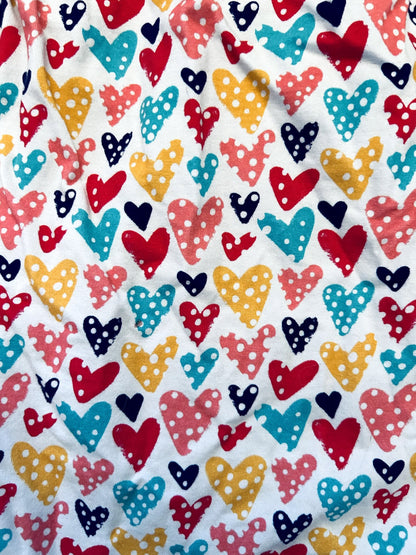 EUC - Small Shop, Finn & Grin, Long Sleeve Dress, rainbow hearts print, size 7, retails $55 new, Kids 7