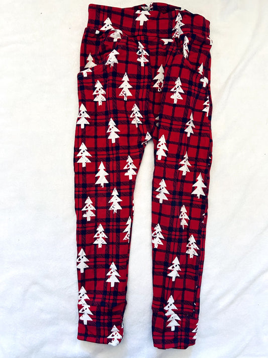 EUC - Small Shop, Finn & Grin, Joggers, Christmas tree plaid print, size 6, retails $45 new, Kids 6/6X