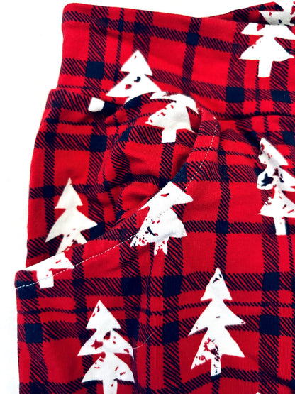 EUC - Small Shop, Finn & Grin, Joggers, Christmas tree plaid print, size 6, retails $45 new, Kids 6/6X